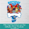 Paw Patrol 5th Birthday PNG Sublimation Design