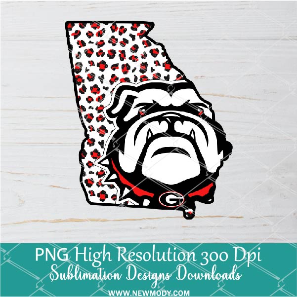 GEORGIA Bulldogs Leopard PNG For Sublimation