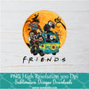 Halloween Friends Car PNG For Sublimation, Retro Hippie Car Funny Halloween Movie PNG Clipart