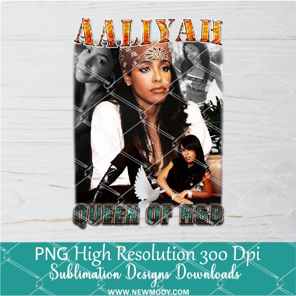 AALIYAH Queen PNG For Sublimation