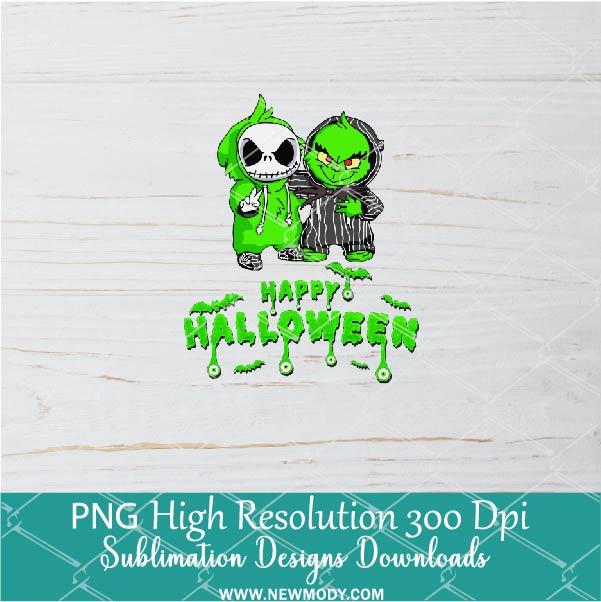 Happy halloween Grunch Jack PNG For Sublimation, Funny Green Halloween PNG Clipart