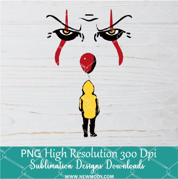 Youll float too Pennywise and Georgie PNG For Sublimation, Horror PNG, Halloween PNG