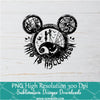 Mickey head Nightmare before christmas PNG For Sublimation, Halloween PNG