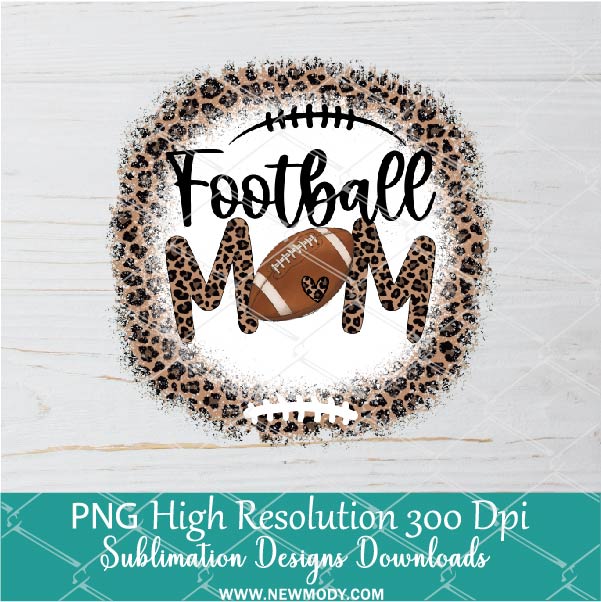 Football mom leopard PNG For Sublimation, leopard PNG, Football PNG