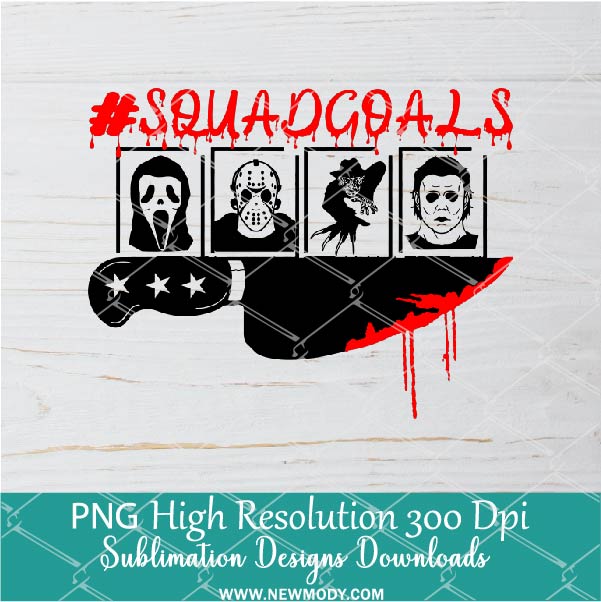 Halloween Squad Goals PNG For Sublimation, Horror PNG, Hallowen PNG
