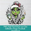 Grinch Bougie Girl PNG Bundle, Hand Drawn Cute and Funny Leopard Pink Grinchy Girls Clipart PNG for Sublimation