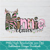 Minnie Claus Pink PNG For Sublimation, Christmas PNG