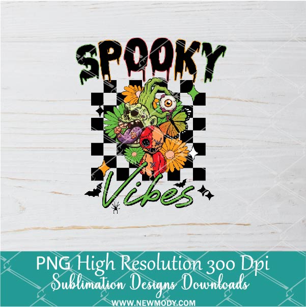 Spooky Vibes PNG For Sublimation, Halloween PNG