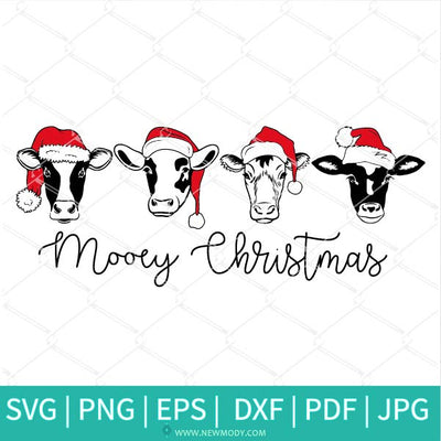 Mooey Christmas Cow SVG PNG, Cute and Funny Funny Xmas Cow Sublimation Shirt Design DTF print Download