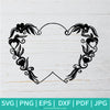 Heart Floral Picture Frame SVG - Border SVG -Decorative Border PNG - Newmody