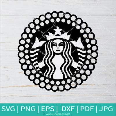 Circle Frame Strabucks SVG - Monogram SVG - Frame SVG - Newmody