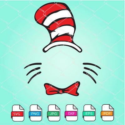 The Cat in the Hat SVG -  The Striped Hat SVG Newmody