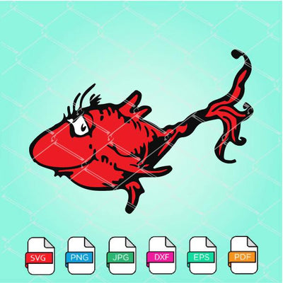 Dr. Seuss Red Fish SVG - Dr Seuss Fish SVG Newmody
