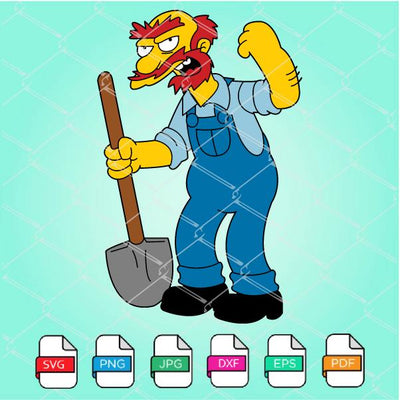 Groundskeeper Willie SVG - The Simpsons SVG- Simpsons SVG Newmody