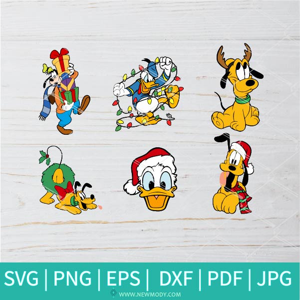 Christmas Disney SVG - Pluto SVG - Donald  SVG - Disney SVG - Christmas SVG - Newmody