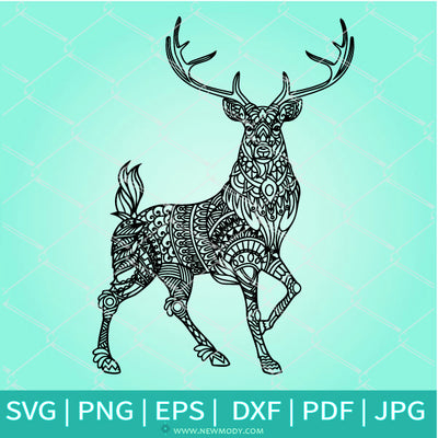 Coloring Mandala Deer SVG - Deer  SVG -Mandala SVG - Newmody