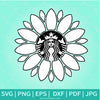 Sunflower Frame Strabucks SVG - Flower Monogram SVG - Frame SVG - Newmody