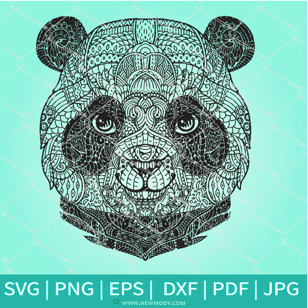 Coloring Panda Mandala SVG - Panda SVG -Mandala SVG