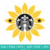 Sunflower Frame Strabucks SVG - Sunflower Monogram SVG - Circle Frame SVG - Newmody