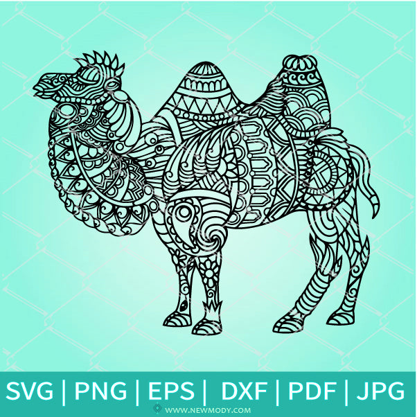 Coloring Mandala Camel  SVG - Dromedaries  SVG -Mandala SVG