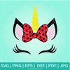 Unicorn Head &amp; Minnie Hair Bow SVG - Cute Unicorn SVG - Unicorn  Face SVG - Newmody