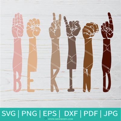 Be Kind SVG - Hands Raised Togther With Different Skin Colors SVG- Black Out tuesday SVG - Newmody