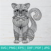 Mandala Cat SVG - Cute Cat SVG -Mandala SVG - Newmody