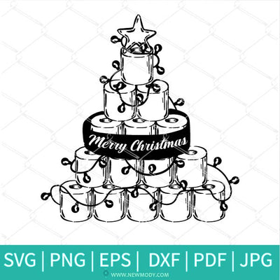 Toilet Paper Christmas Tree SVG - Merry Christmas Svg- Toilet Paper Christmas Tree PNG - Newmody