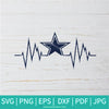 Dallas Cowboys Heartbeat SVG - Football Svg - Newmody