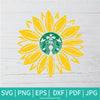Sunflower Strabucks SVG - Flower Monogram SVG - Frame SVG Monogram circle SVG - Newmody