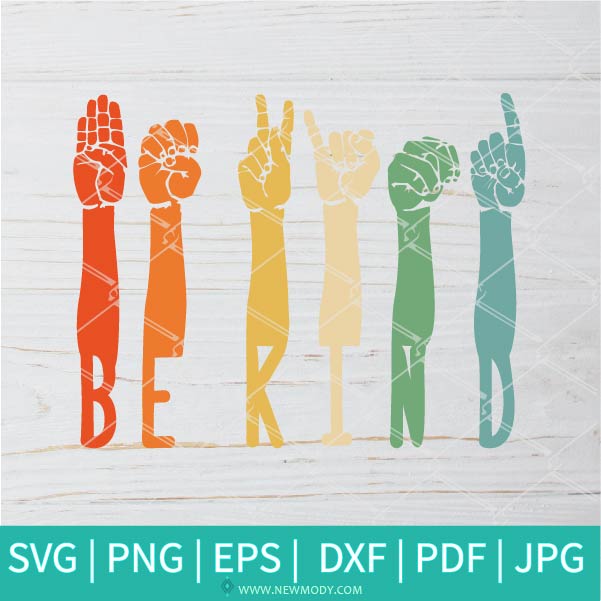 Be Kind SVG - Hands Raised Togther With Different Skin Colors SVG - Stop Colorism SVG - Newmody