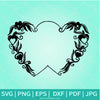 Heart Floral Picture Frame SVG - Border SVG -Decorative Border PNG - Newmody