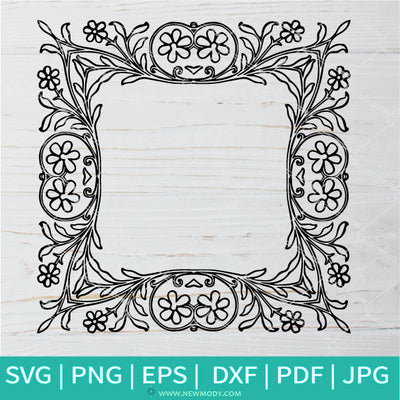 Square Picture Frame SVG - Photo Border SVG - Decorative Border - Newmody