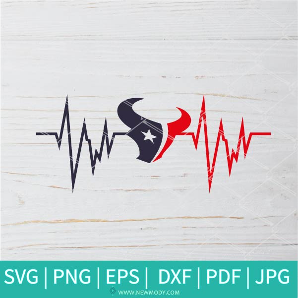 Houston Texans Heartbeat SVG - Houston Texans SVG - Newmody