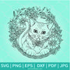 Mandala Cat Frame SVG - Cat SVG -Mandala SVG - Newmody