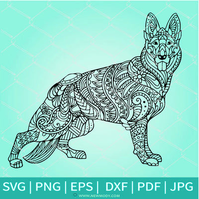 Mandala Dog SVG - Dog Mandala SVG - Coloring printable - Newmody