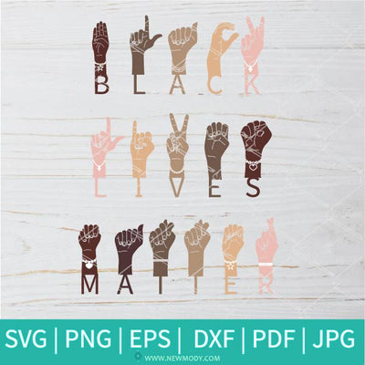 Black Lives Matter Sign Language Hand SVG - Hands Together With Different Skin Colors SVG - Stop Colorism SVG - Newmody