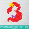 Princess Ariel SVG - Ariel Silhouette Color PNG - Little Mermaid SVG - Newmody