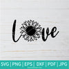 Sunflower Love SVG - Flower Monogram SVG - Frame SVG - Newmody