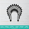 Feather Headdress SVG - Native American SVG cut file - Indian SVG - Indian headdress SVG - Newmody