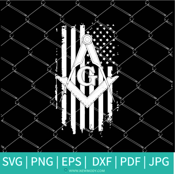 American Flag Masonic SVG - Distressed American Flag SVG - Grunge US Flag Svg - Newmody