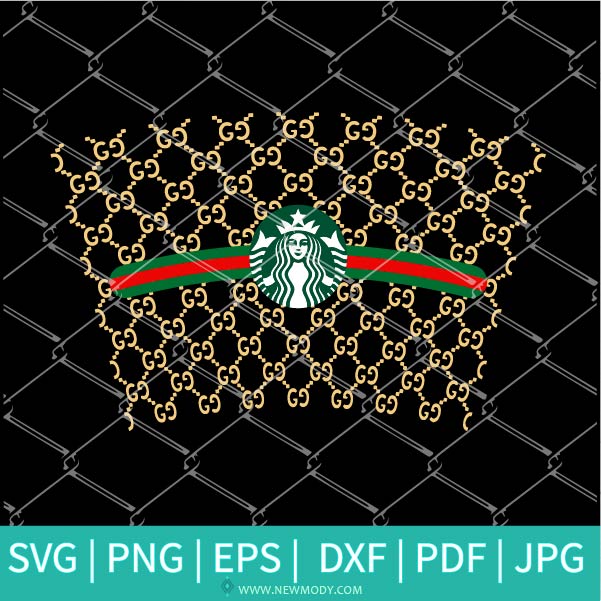 Gucci Starbucks Wrap SVG Cut Files- Starbucks SVG - Gucci Shirt design - Fashion SVG - Newmody