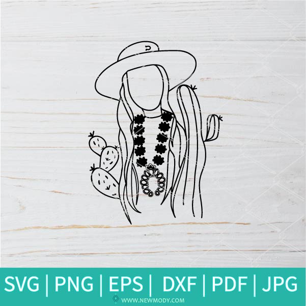 Young Cowgirl Sketch Printable Art 5x7 8x10 - Etsy