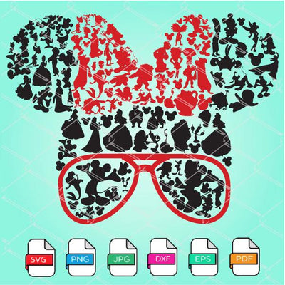 Minnie Mouse Sunglasses SVG - Minnie SVG Newmody