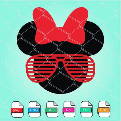 Minnie Mouse Sunglasses SVG - Minnie Ears SVG Newmody