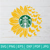 Sunflower Butterflies Starbucks SVG - Sunflower SVG - Flower Monogram SVG - Newmody