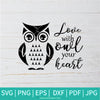 Love With Owl Your Heart SVG - Love Owls SVG - Hearts SVG - Newmody