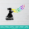 Little Girl Blowing Rainbow Hearts SVG - Window decal - Blowing bubbles - Newmody