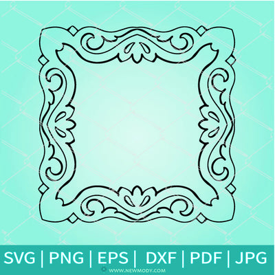 Picture Flower Frame  SVG -Ornament Border SVG - Newmody