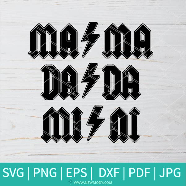 Mama Dada Mini SVG - Family Square SVG - Matching Family Svg - Mama SVG - Newmody